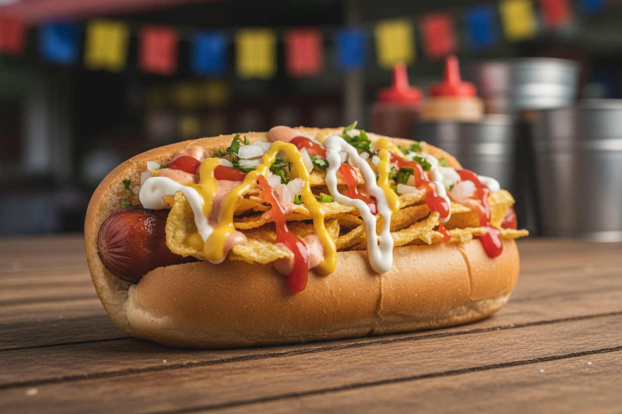 PERRO CALIENTE MAREZ- (Colombian style Marez Hot Dog)