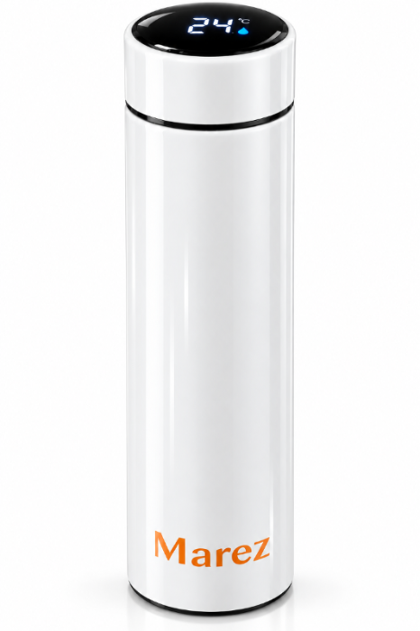 The Marez Smart Tumbler – 17 OZ LED Temperature Display | Vacuum-Insulated Stainless Steel | Coffee, Tea & Sports Water Bottle