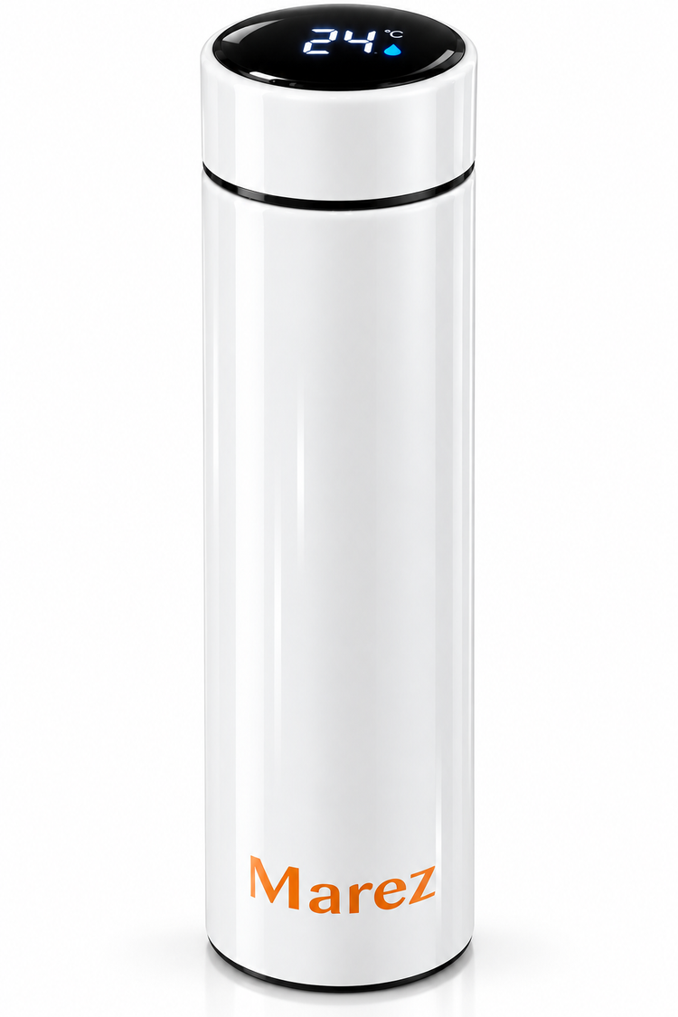 The Marez Smart Tumbler – 17 OZ LED Temperature Display | Vacuum-Insulated Stainless Steel | Coffee, Tea & Sports Water Bottle