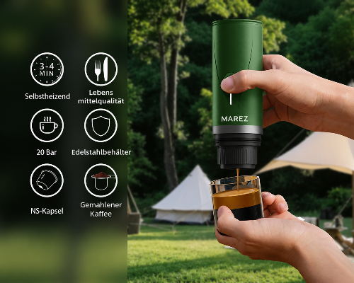 MarezCafe Aventura™ Portable Self-Heating Espresso Maker