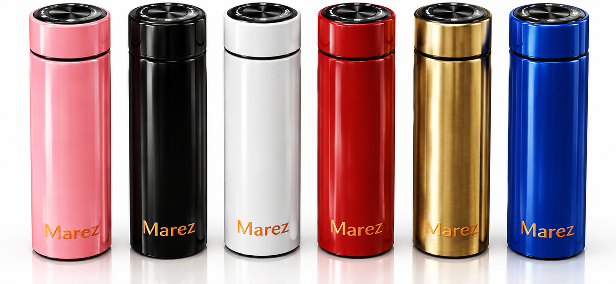 The Marez Smart Tumbler – 17 OZ LED Temperature Display | Vacuum-Insulated Stainless Steel | Coffee, Tea & Sports Water Bottle
