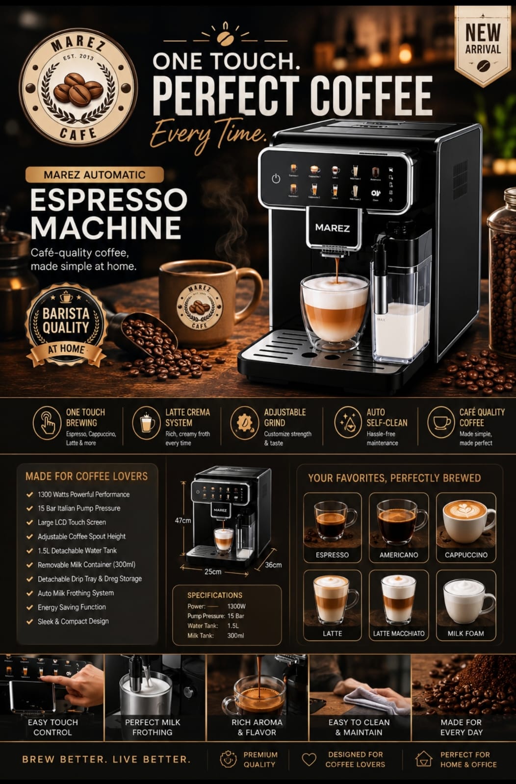 MarezCafe Barista Basica Model No. MC0726-E