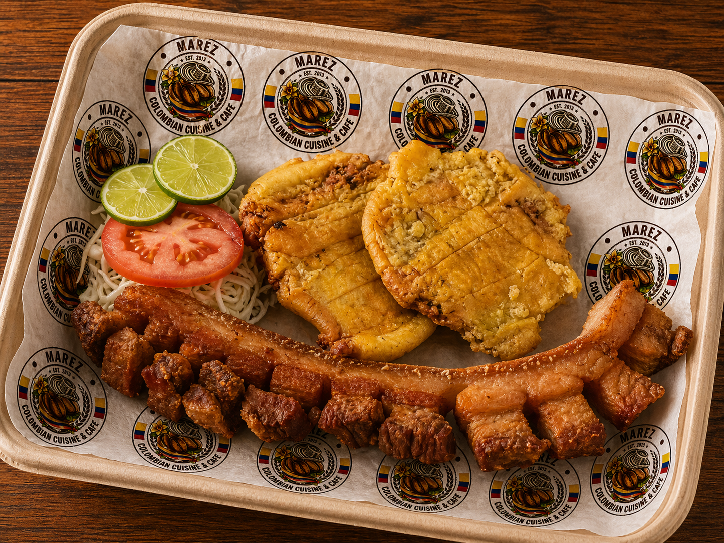 CHICHARON CON AREPA